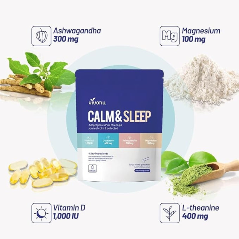 VivoNu Calm & Sleep - Suplementos para relajación y concentración
