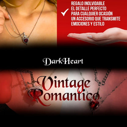 DarkHeart - Cadena de corazón y espada para pareja