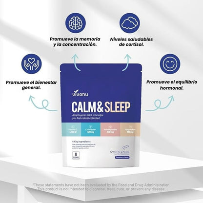 VivoNu Calm & Sleep - Suplementos para relajación y concentración