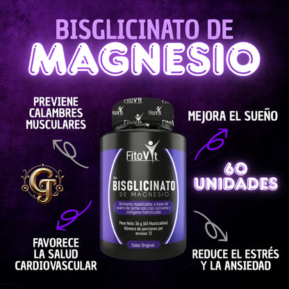 Bisglicinato de Magnesio - Relaja y recupera tus musculos - OFERTA 2X1
