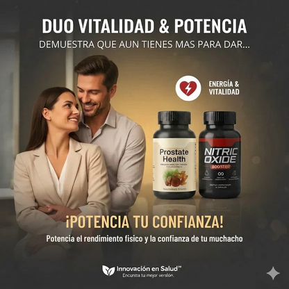 Óxido Nítrico Promax™ + Prostate Health en pack 2x1: Rendimiento, energía y salud masculina
