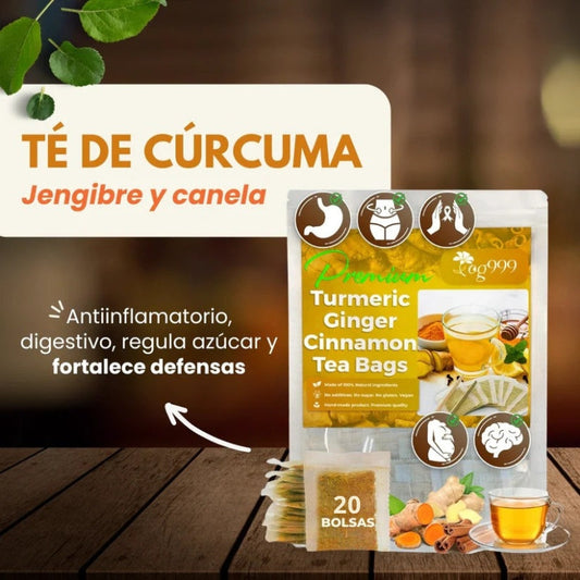 Té de cúrcuma, jengibre y canela
